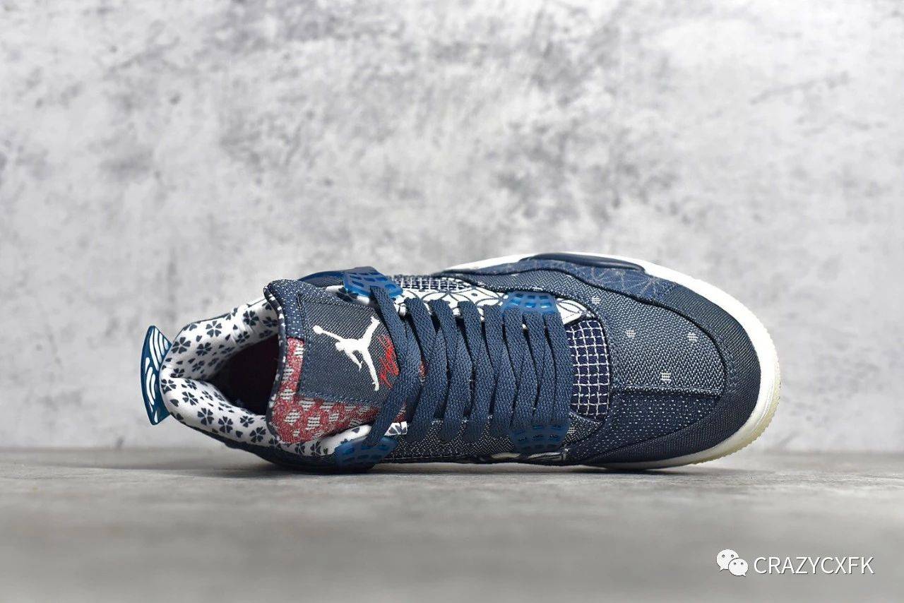 
乔丹 Air Jordan 4 Retro Sashiko Deep Ocean 蓝白牛仔刺子绣篮球鞋|华体会体育hth官方网站(图6)