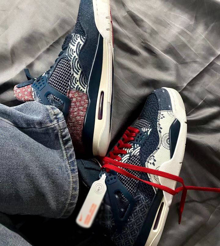 
乔丹 Air Jordan 4 Retro Sashiko Deep Ocean 蓝白牛仔刺子绣篮球鞋|华体会体育hth官方网站(图14)